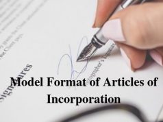 Model Format of Articles of Incorporation