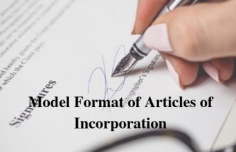 Model Format of Articles of Incorporation