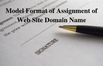 Model Format of Assignment of Web Site Domain Name