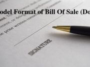 Model Format of Bill Of Sale (Dog)