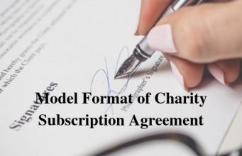 Model Format of Charity Subscription Agreement