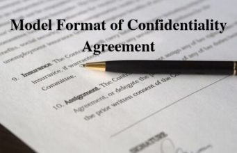 Model Format of Confidentiality Agreement