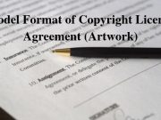 Model Format of Copyright License Agreement (Artwork)