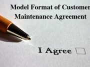 Model Format of Customer Maintenance Agreement