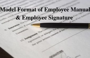 Model Format of Employee Manual & Employee Signature