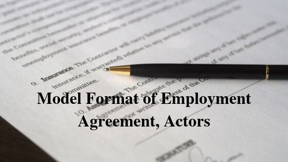 Model Format of Employment Agreement, Actors