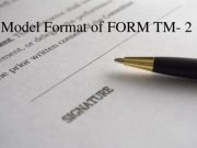 Model Format of FORM TM- 2
