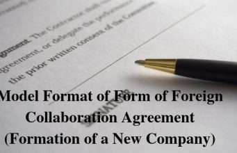 Model Format of Form of Foreign Collaboration Agreement (Formation of a New Company)
