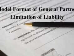 Model Format of General Partner Limitation of Liability