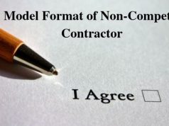 Model Format of Non-Compete, Contractor
