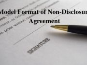 Model Format of Non-Disclosure Agreement