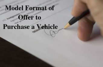 Model Format of Offer to Purchase a Vehicle