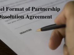 Model Format of Partnership Dissolution Agreement