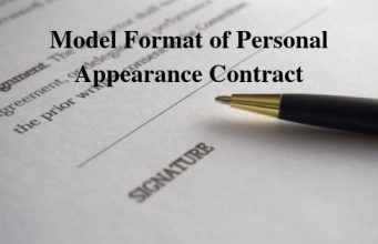 Model Format of Personal Appearance Contract