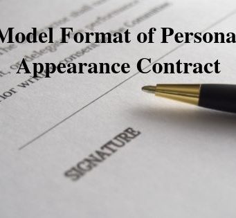 Model Format of Personal Appearance Contract