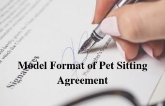 Model Format of Pet Sitting Agreement