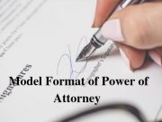 Model Format of Power of Attorney