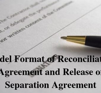 Model Format of Reconciliation Agreement and Release of Separation Agreement