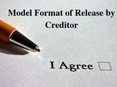 Model Format of Release by Creditor