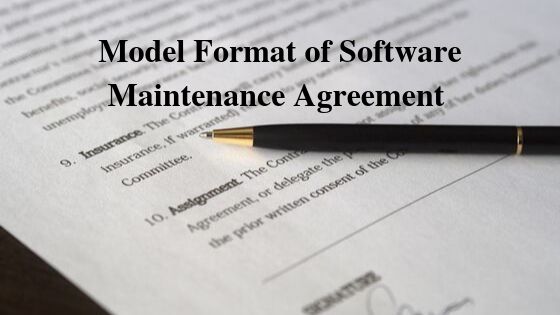 Model Format of Software Maintenance Agreement