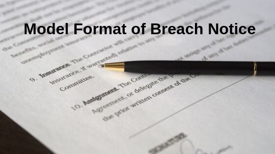 Model Format of Breach Notice