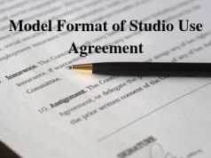 Model Format of Studio Use Agreement