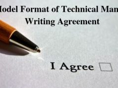 Model Format of Technical Manual Writing Agreement