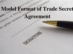 Model Format of Trade Secret Agreement