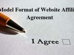 Model Format of Website Affiliate Agreement