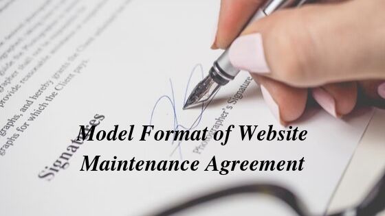 Model Format of Website Maintenance Agreement