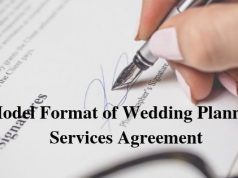 Model Format of Wedding Planning Services Agreement