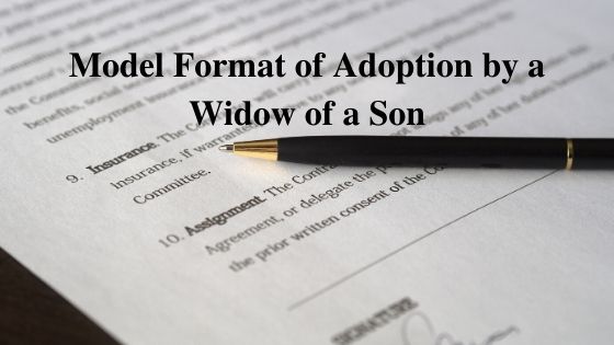 Adoption by a Widow of a Son