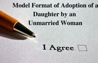Model Format of Adoption of a Daughter by an Unmarried Woman