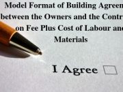 Model Format of Building Agreement between the Owners and the Contractor on Fee Plus Cost of Labour and Materials