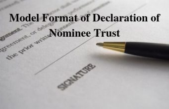 Model Format of Declaration of Nominee Trust