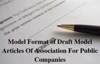 Model Format of Draft Model Articles Of Association For Public Companies