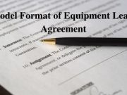 Model Format of Equipment Lease Agreement