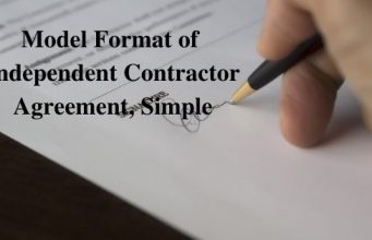 Model Format of Independent Contractor Agreement Simple