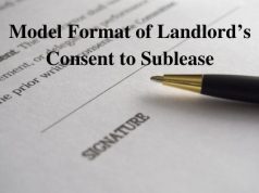 Model Format of Landlord’s Consent to Sublease