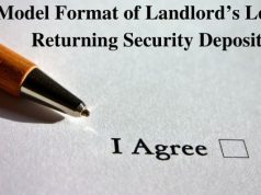 Model Format of Landlord’s Letter Returning Security Deposit