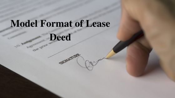Model Format of Lease Deed