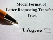 Model Format of Letter Requesting Transfer to Trust