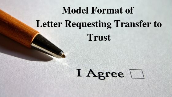 Model Format of Letter Requesting Transfer to Trust