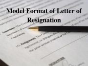 Model Format of Letter of Resignation
