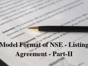 Model Format of NSE - Listing Agreement - Part-II