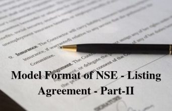 Model Format of NSE - Listing Agreement - Part-II