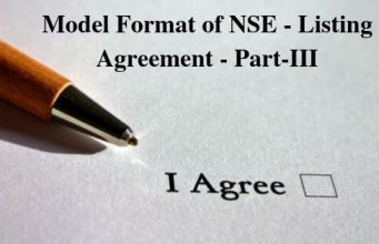 Model Format of NSE - Listing Agreement - Part-III
