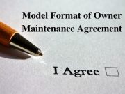 Model Format of Owner Maintenance Agreement