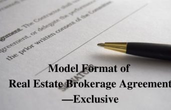 Model Format of Real Estate Brokerage Agreement—Exclusive