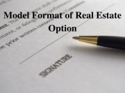 Model Format of Real Estate Option